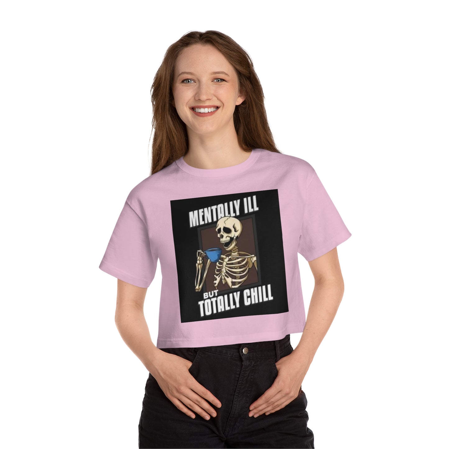 Skeleton Design Cropped T-Shirt