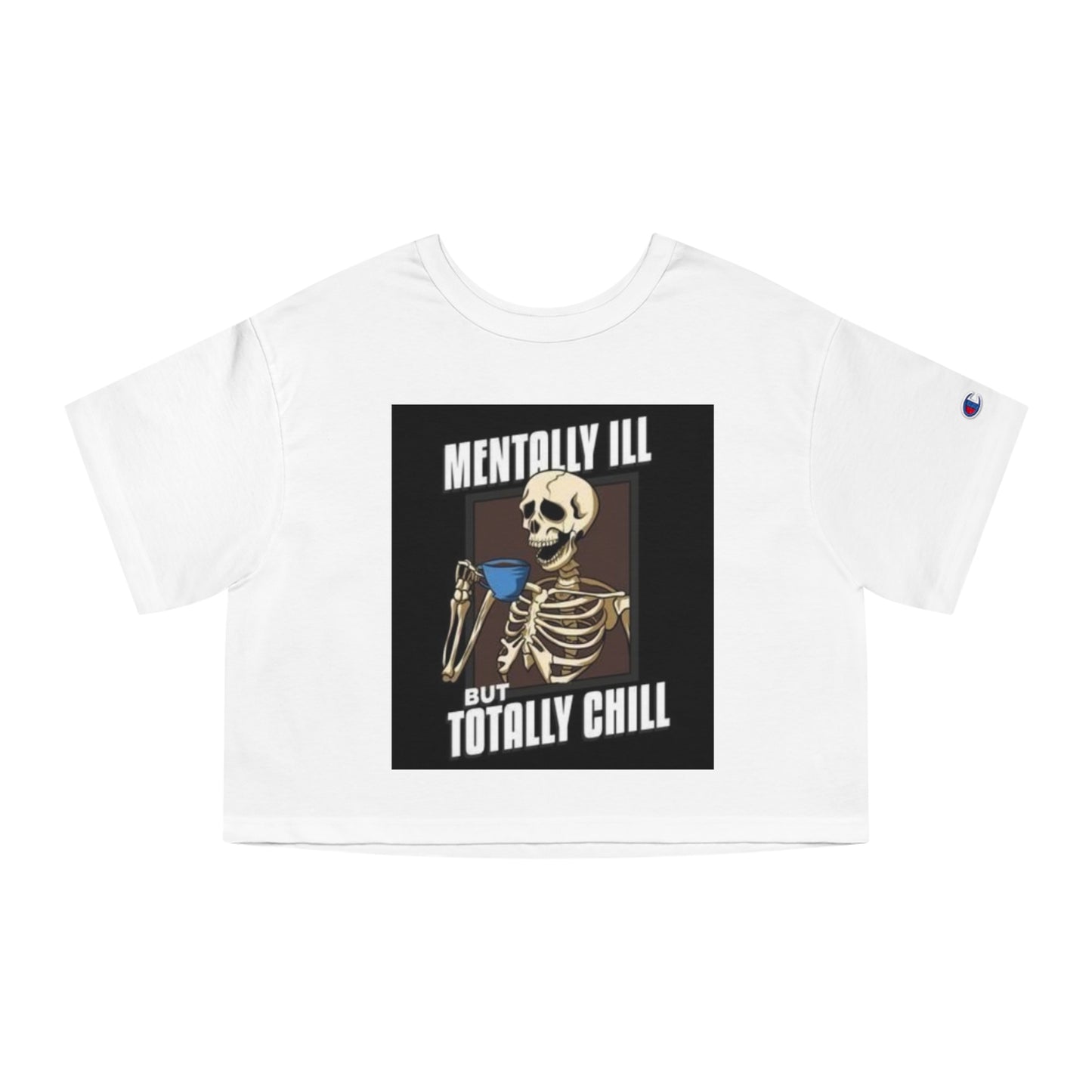 Skeleton Design Cropped T-Shirt