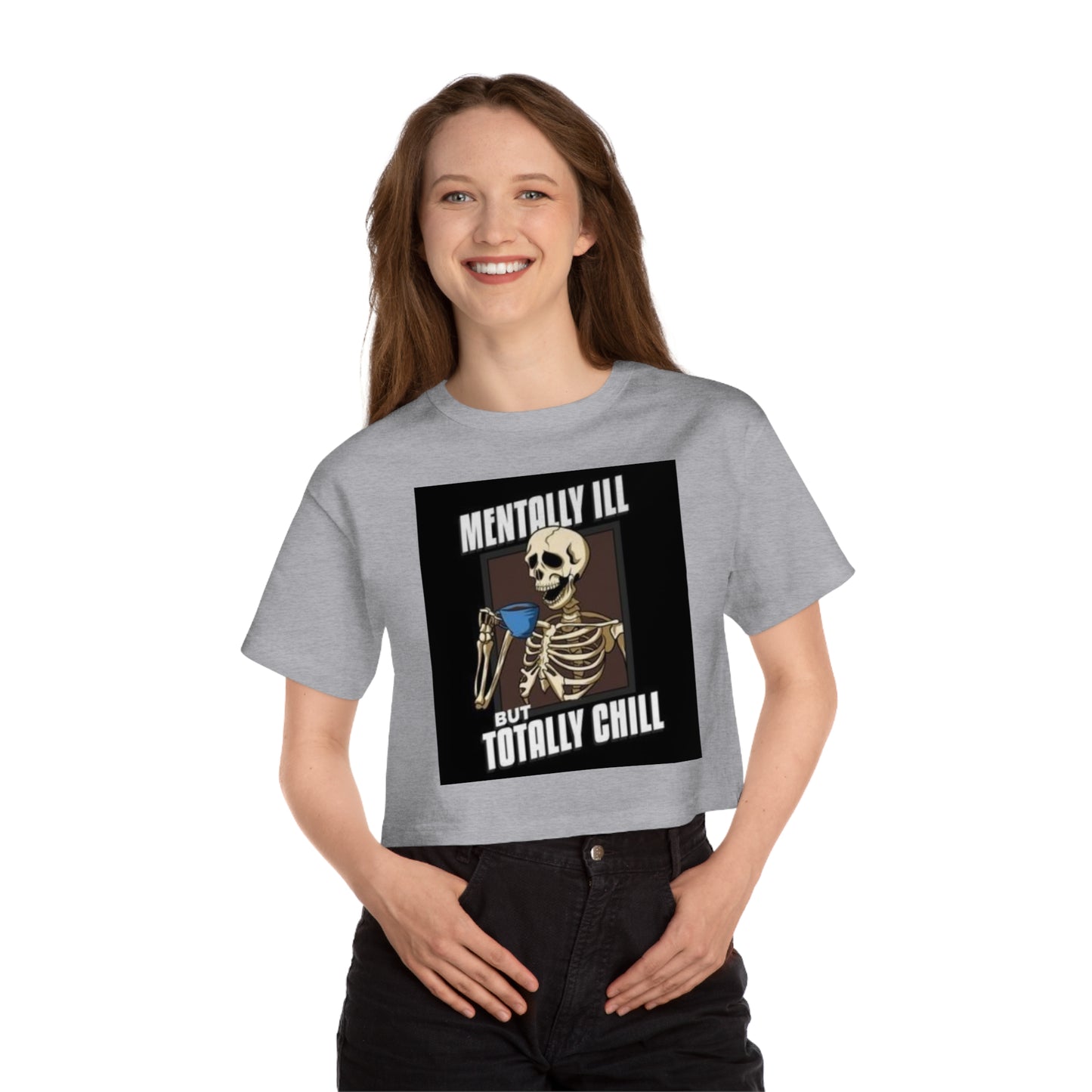 Skeleton Design Cropped T-Shirt