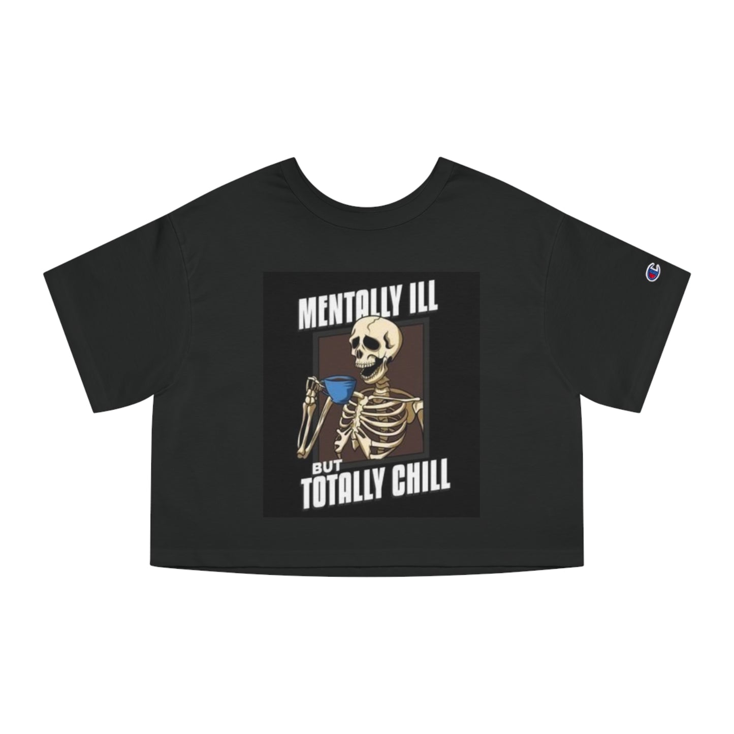 Skeleton Design Cropped T-Shirt